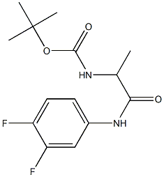 tert-butyl N-{1-[(3,4-difluorophenyl)carbamoyl]ethyl}carbamate,,结构式