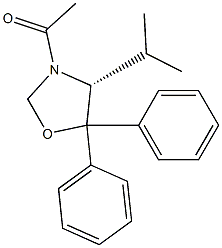 (R)-3-Acetyl-4-isopropyl-5,5-diphenyloxazolidine- 化学構造式