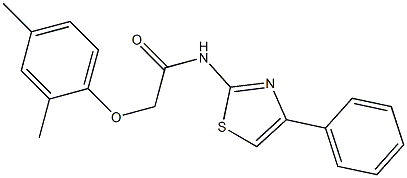 2-(2,4-dimethylphenoxy)-N-(4-phenyl-1,3-thiazol-2-yl)acetamide 结构式