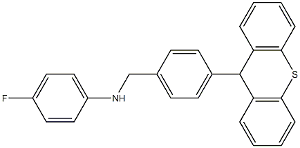 4-fluoro-N-[4-(9H-thioxanthen-9-yl)benzyl]aniline 化学構造式