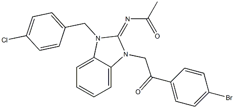 N-[1-[2-(4-bromophenyl)-2-oxoethyl]-3-(4-chlorobenzyl)-1,3-dihydro-2H-benzimidazol-2-ylidene]acetamide