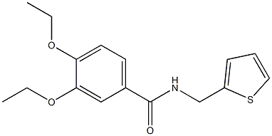 3,4-diethoxy-N-(2-thienylmethyl)benzamide 化学構造式