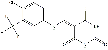 5-{[4-chloro-3-(trifluoromethyl)anilino]methylene}-2,4,6(1H,3H,5H)-pyrimidinetrione,,结构式