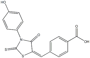 4-{[3-(4-hydroxyphenyl)-4-oxo-2-thioxo-1,3-thiazolidin-5-ylidene]methyl}benzoic acid Structure