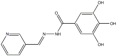 3,4,5-trihydroxy-N'-(3-pyridinylmethylene)benzohydrazide 化学構造式