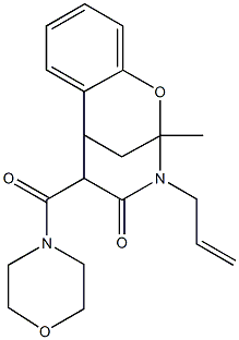 10-allyl-9-methyl-12-(4-morpholinylcarbonyl)-8-oxa-10-azatricyclo[7.3.1.0~2,7~]trideca-2,4,6-trien-11-one Struktur