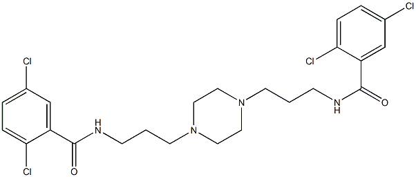 2,5-dichloro-N-[3-(4-{3-[(2,5-dichlorobenzoyl)amino]propyl}-1-piperazinyl)propyl]benzamide Structure