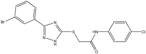 2-{[3-(3-bromophenyl)-1H-1,2,4-triazol-5-yl]sulfanyl}-N-(4-chlorophenyl)acetamide,,结构式