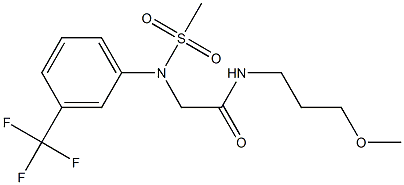 N-(3-methoxypropyl)-2-[(methylsulfonyl)-3-(trifluoromethyl)anilino]acetamide Struktur