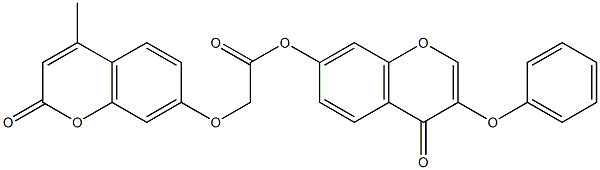 4-oxo-3-phenoxy-4H-chromen-7-yl [(4-methyl-2-oxo-2H-chromen-7-yl)oxy]acetate Struktur