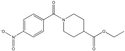 ethyl 1-{4-nitrobenzoyl}-4-piperidinecarboxylate 化学構造式