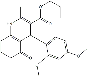 propyl 4-(2,4-dimethoxyphenyl)-2-methyl-5-oxo-1,4,5,6,7,8-hexahydro-3-quinolinecarboxylate,,结构式