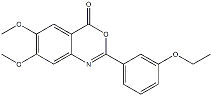 2-(3-ethoxyphenyl)-6,7-dimethoxy-4H-3,1-benzoxazin-4-one Struktur