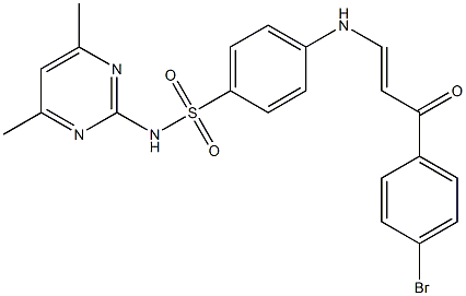 4-{[3-(4-bromophenyl)-3-oxo-1-propenyl]amino}-N-(4,6-dimethyl-2-pyrimidinyl)benzenesulfonamide,,结构式