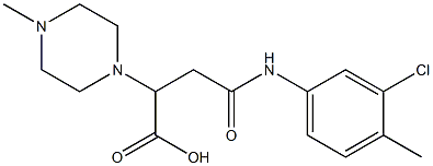 4-(3-chloro-4-methylanilino)-2-(4-methyl-1-piperazinyl)-4-oxobutanoic acid,,结构式