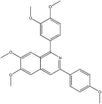 1-(3,4-dimethoxyphenyl)-6,7-dimethoxy-3-(4-methoxyphenyl)isoquinoline 化学構造式