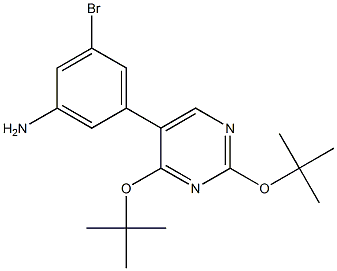 3-bromo-5-(2,4-ditert-butoxy-5-pyrimidinyl)phenylamine,,结构式