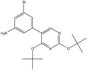 3-bromo-5-(2,4-ditert-butoxy-5-pyrimidinyl)phenylamine 化学構造式