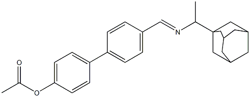 4'-({[1-(1-adamantyl)ethyl]imino}methyl)[1,1'-biphenyl]-4-yl acetate 化学構造式