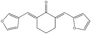 2-(2-furylmethylene)-6-(3-furylmethylene)cyclohexanone 化学構造式