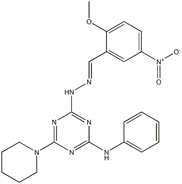  5-nitro-2-methoxybenzaldehyde [4-anilino-6-(1-piperidinyl)-1,3,5-triazin-2-yl]hydrazone