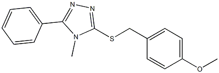 methyl 4-{[(4-methyl-5-phenyl-4H-1,2,4-triazol-3-yl)sulfanyl]methyl}phenyl ether Struktur