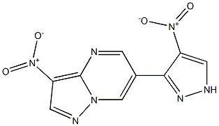 3-nitro-6-{4-nitro-1H-pyrazol-3-yl}pyrazolo[1,5-a]pyrimidine 化学構造式