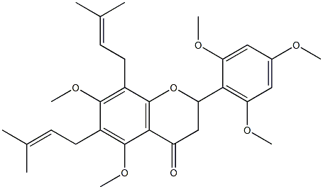 5,7-dimethoxy-6,8-bis(3-methyl-2-butenyl)-2-(2,4,6-trimethoxyphenyl)-2,3-dihydro-4H-chromen-4-one