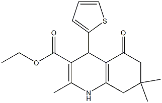 ethyl 2,7,7-trimethyl-5-oxo-4-(2-thienyl)-1,4,5,6,7,8-hexahydro-3-quinolinecarboxylate Structure