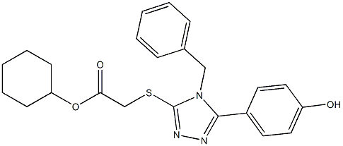 cyclohexyl {[4-benzyl-5-(4-hydroxyphenyl)-4H-1,2,4-triazol-3-yl]sulfanyl}acetate 结构式