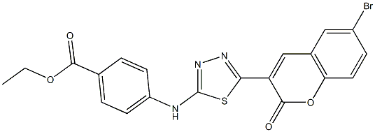 ethyl 4-{[5-(6-bromo-2-oxo-2H-chromen-3-yl)-1,3,4-thiadiazol-2-yl]amino}benzoate Struktur