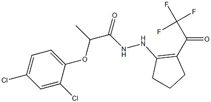 2-(2,4-dichlorophenoxy)-N'-[2-(trifluoroacetyl)-1-cyclopenten-1-yl]propanohydrazide Structure