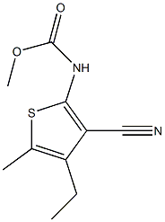 methyl 3-cyano-4-ethyl-5-methyl-2-thienylcarbamate Struktur