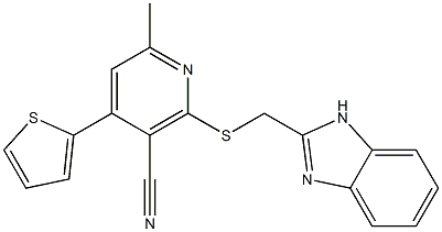 2-[(1H-benzimidazol-2-ylmethyl)sulfanyl]-6-methyl-4-(2-thienyl)nicotinonitrile