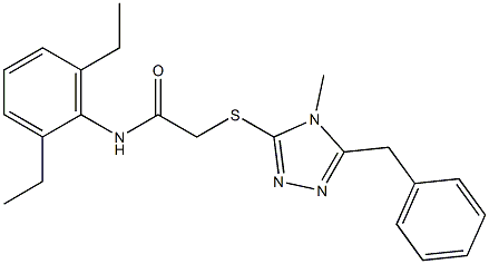 2-[(5-benzyl-4-methyl-4H-1,2,4-triazol-3-yl)sulfanyl]-N-(2,6-diethylphenyl)acetamide