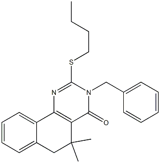 3-benzyl-2-(butylsulfanyl)-5,5-dimethyl-5,6-dihydrobenzo[h]quinazolin-4(3H)-one Structure