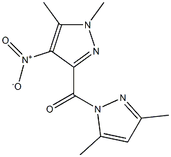 3-[(3,5-dimethyl-1H-pyrazol-1-yl)carbonyl]-4-nitro-1,5-dimethyl-1H-pyrazole,,结构式