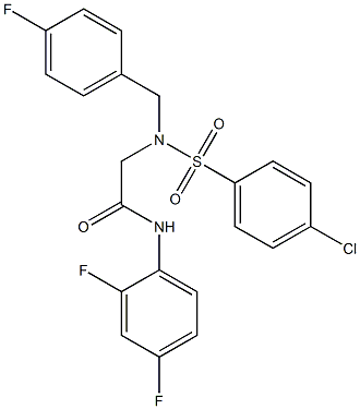 2-[[(4-chlorophenyl)sulfonyl](4-fluorobenzyl)amino]-N-(2,4-difluorophenyl)acetamide,,结构式