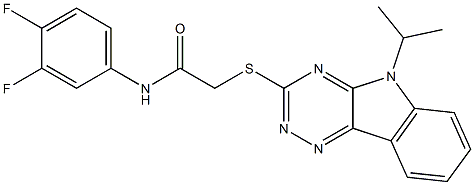 N-(3,4-difluorophenyl)-2-[(5-isopropyl-5H-[1,2,4]triazino[5,6-b]indol-3-yl)thio]acetamide Struktur