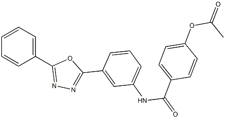 4-{[3-(5-phenyl-1,3,4-oxadiazol-2-yl)anilino]carbonyl}phenyl acetate 结构式