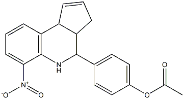 4-{6-nitro-3a,4,5,9b-tetrahydro-3H-cyclopenta[c]quinolin-4-yl}phenyl acetate,,结构式