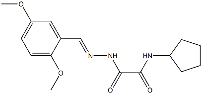 N-cyclopentyl-2-[2-(2,5-dimethoxybenzylidene)hydrazino]-2-oxoacetamide Struktur