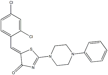 5-(2,4-dichlorobenzylidene)-2-(4-phenyl-1-piperazinyl)-1,3-thiazol-4(5H)-one Struktur