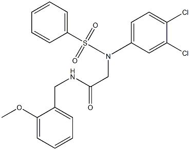 2-[3,4-dichloro(phenylsulfonyl)anilino]-N-(2-methoxybenzyl)acetamide Structure