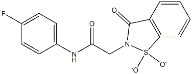 2-(1,1-dioxido-3-oxo-1,2-benzisothiazol-2(3H)-yl)-N-(4-fluorophenyl)acetamide 化学構造式