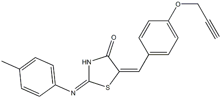 2-[(4-methylphenyl)imino]-5-[4-(2-propynyloxy)benzylidene]-1,3-thiazolidin-4-one 化学構造式