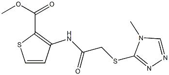 methyl 3-({[(4-methyl-4H-1,2,4-triazol-3-yl)sulfanyl]acetyl}amino)-2-thiophenecarboxylate 化学構造式