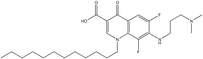 7-{[3-(dimethylamino)propyl]amino}-1-dodecyl-6,8-difluoro-4-oxo-1,4-dihydro-3-quinolinecarboxylic acid Structure