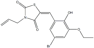 3-allyl-5-(5-bromo-3-ethoxy-2-hydroxybenzylidene)-1,3-thiazolidine-2,4-dione,,结构式