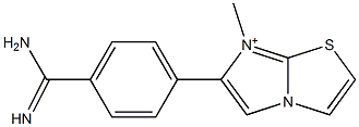 6-{4-[amino(imino)methyl]phenyl}-7-methylimidazo[2,1-b][1,3]thiazol-7-ium Struktur
